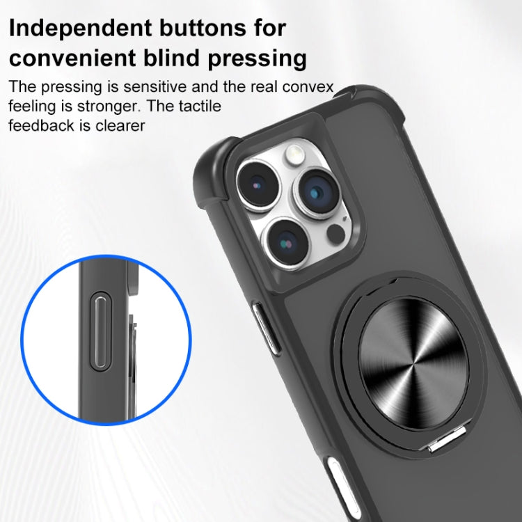For iPhone 16 Plus CD Texture 360 Degree Rotating Holder MagSafe Phone Case(Grey) - iPhone 16 Plus Cases by buy2fix | Online Shopping UK | buy2fix
