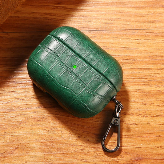 For AirPods 3 Crocodile Texture Earphone Protective Case(Dark Green) by buy2fix