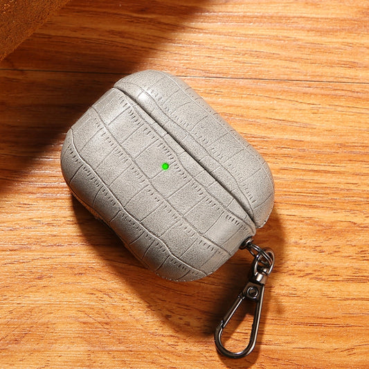 For AirPods Pro Crocodile Texture Earphone Protective Case(Grey) by buy2fix