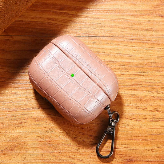 For AirPods 4 Crocodile Texture Earphone Protective Case(Rose Gold) by buy2fix