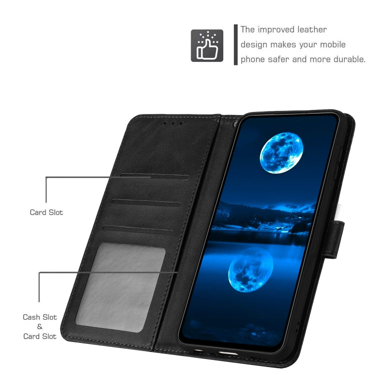 For Nothing CMF Phone 1 Solid Calf Texture Flip Leather Phone Case(Black) - Nothing Cases by buy2fix | Online Shopping UK | buy2fix