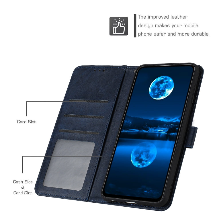 For Nothing CMF Phone 1 Solid Calf Texture Flip Leather Phone Case(Dark Blue) - More Brand by buy2fix | Online Shopping UK | buy2fix