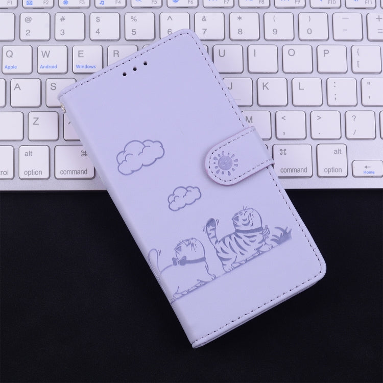 For Tecno Spark Go 2024 / 20 / 20C Cute Cats RFID Leather Phone Case(Purple) by buy2fix