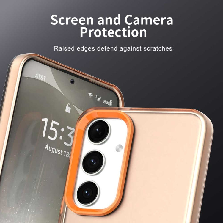 For Samsung Galaxy S25 5G Candy PC Hybrid TPU Shockproof Phone Case(Orange) by buy2fix