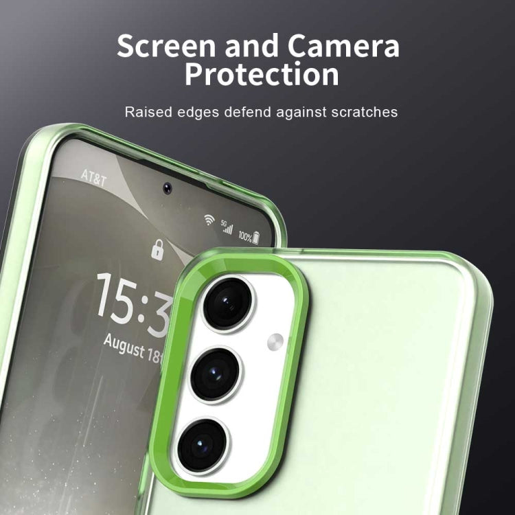 For Samsung Galaxy S25 5G Candy PC Hybrid TPU Shockproof Phone Case(Green) by buy2fix