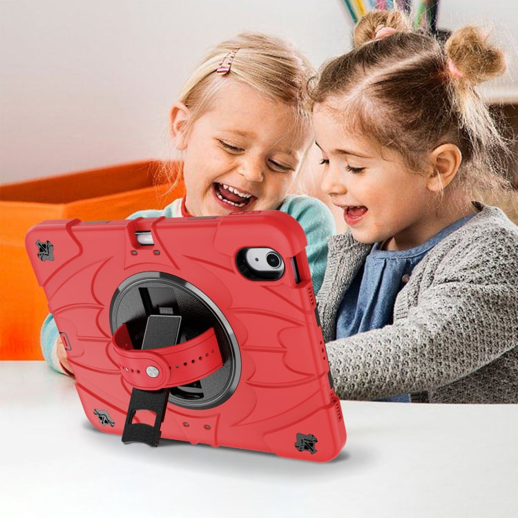 For iPad Air 11 2025 / 2024 Bat Hand Grip Turntable Stand Tablet Case(Red Black) by buy2fix