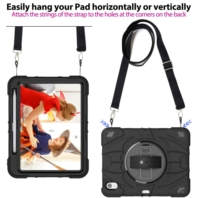 For iPad 2025 / 2022 Bat Hand Grip Turntable Stand Tablet Case(Black) - iPad 2025 / 2022 Cases by buy2fix | Online Shopping UK | buy2fix