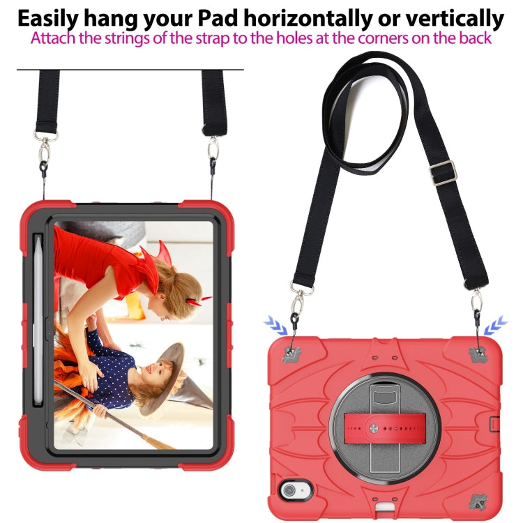For iPad 2025 / 2022 Bat Hand Grip Turntable Stand Tablet Case(Red Black) - iPad 2025 / 2022 Cases by buy2fix | Online Shopping UK | buy2fix