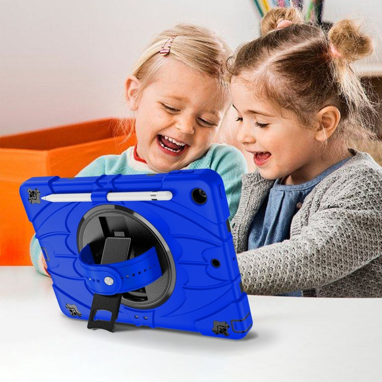 For iPad 10.2 2021 / 2020 / 2019 Bat Hand Grip Turntable Stand Tablet Case(Blue Black) by buy2fix