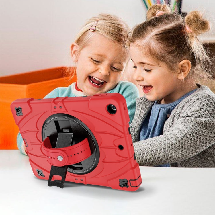 For iPad 9.7 2018 / 2017 / Air 2 Bat Hand Grip Turntable Stand Tablet Case(Red Black) by buy2fix