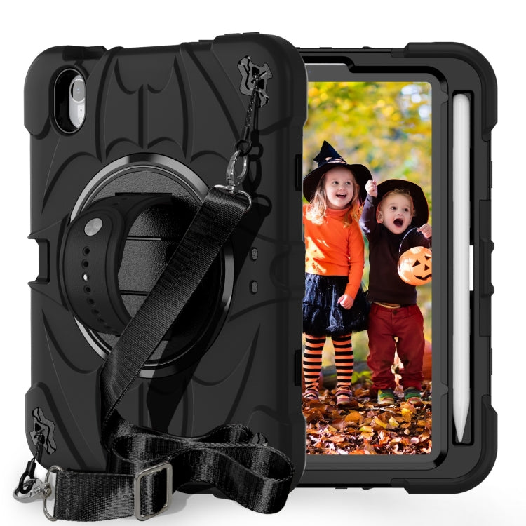 For iPad mini 6 / mini 2024 Bat Hand Grip Turntable Stand Tablet Case(Black) - iPad mini 6 Cases by buy2fix | Online Shopping UK | buy2fix