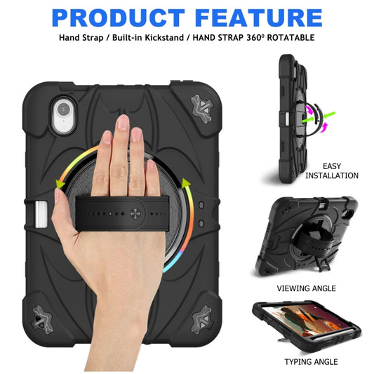 For iPad mini 6 / mini 2024 Bat Hand Grip Turntable Stand Tablet Case(Black) - iPad mini 6 Cases by buy2fix | Online Shopping UK | buy2fix