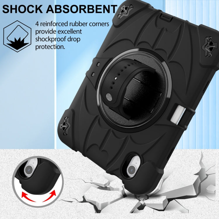 For iPad mini 6 / mini 2024 Bat Hand Grip Turntable Stand Tablet Case(Black) - iPad mini 6 Cases by buy2fix | Online Shopping UK | buy2fix
