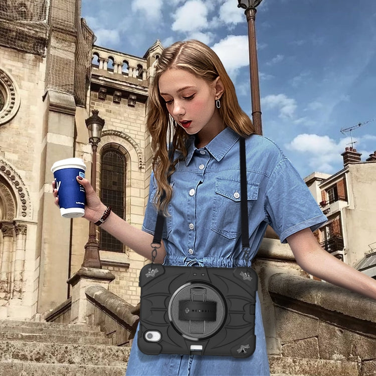 For iPad mini 6 / mini 2024 Bat Hand Grip Turntable Stand Tablet Case(Black) - iPad mini 6 Cases by buy2fix | Online Shopping UK | buy2fix