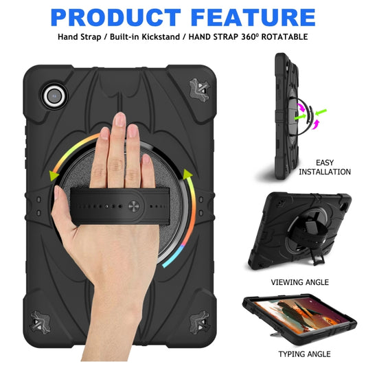 For Samsung Galaxy Tab A8 Bat Hand Grip Turntable Stand Tablet Case(Black) by buy2fix