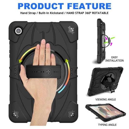 For Samsung Galaxy Tab A9+ Bat Hand Grip Turntable Stand Tablet Case(Black) by buy2fix