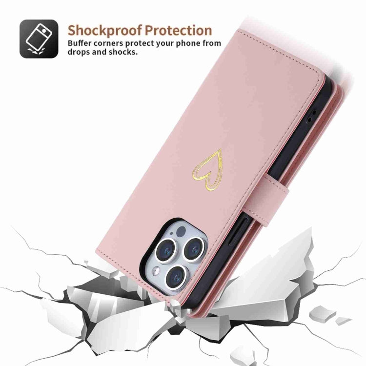 For iPhone 11 Pro POLA Love Multi-Card Slots Zipper Wallet Leather Phone Case(Pink) - iPhone 11 Pro Cases by POLA | Online Shopping UK | buy2fix
