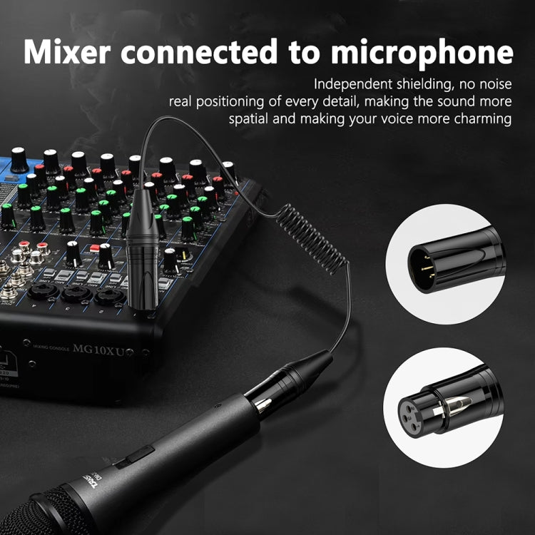 XLR 3 Pin Male to XLR 3 Pin Female Audio Microphone Balanced Shielded Coiled Pure Copper Cable, Length: 0.5m by buy2fix