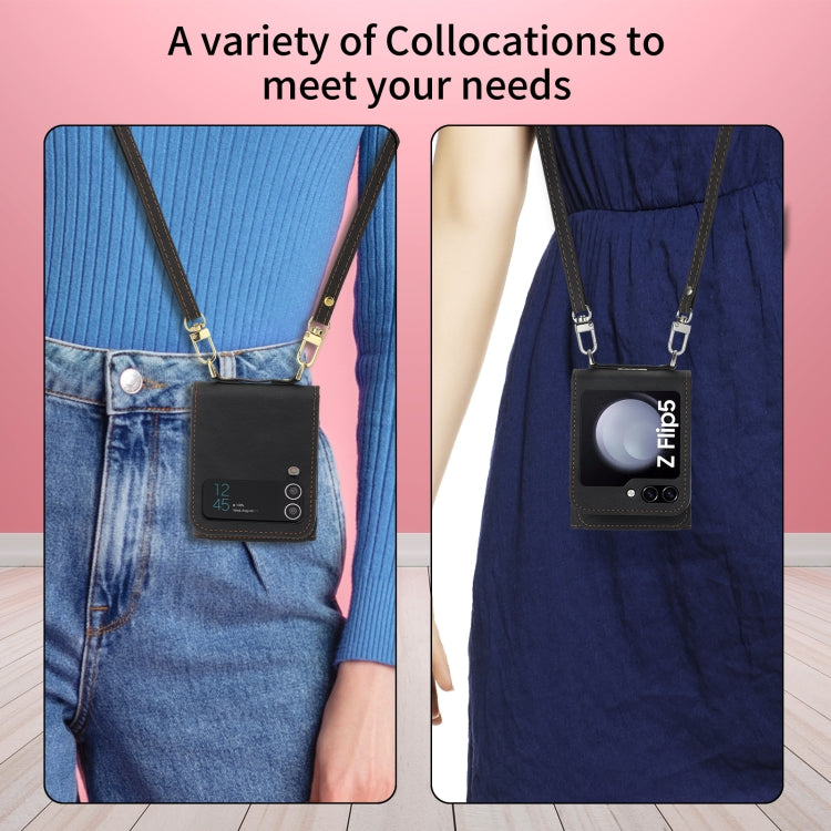 For Samsung Galaxy Z Flip5 POLA Skin Feel Multi-Card Slots Zipper Wallet Phone Case(Black) - Galaxy Z Flip5 Cases by POLA | Online Shopping UK | buy2fix