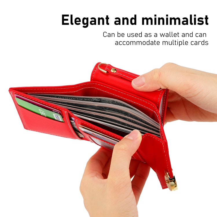 For Samsung Galaxy Z Flip5 POLA Color Block Love Buckle Multi-Card Slots Wallet Phone Case(Red) - Galaxy Z Flip5 Cases by POLA | Online Shopping UK | buy2fix