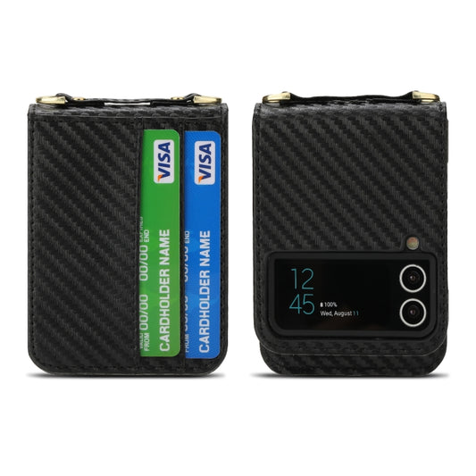 For Samsung Galaxy Z Flip4 POLA Light Luxury Card Slots Leather Phone Case(Black) - Galaxy Z Flip4 5G Cases by POLA | Online Shopping UK | buy2fix