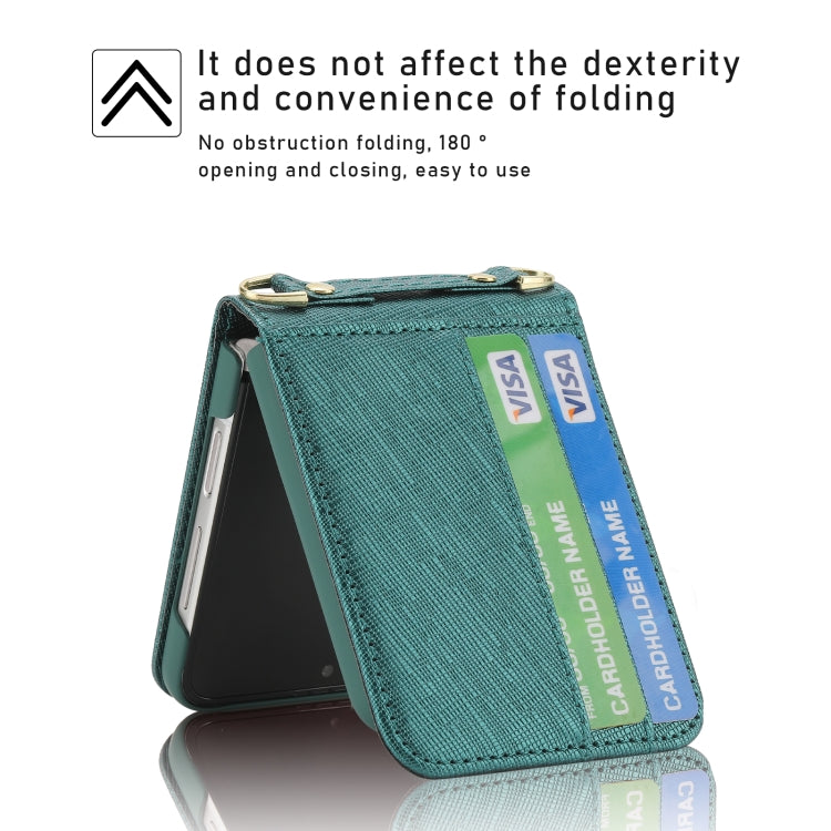 For Samsung Galaxy Z Flip4 POLA Light Luxury Card Slots Leather Phone Case(Green) - Galaxy Z Flip4 5G Cases by POLA | Online Shopping UK | buy2fix