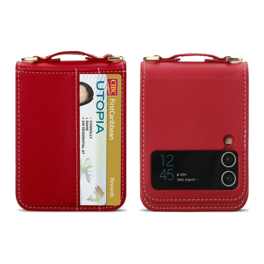 For Samsung Galaxy Z Flip4 POLA Light Luxury Card Slots Leather Phone Case(Red) - Galaxy Z Flip4 5G Cases by POLA | Online Shopping UK | buy2fix