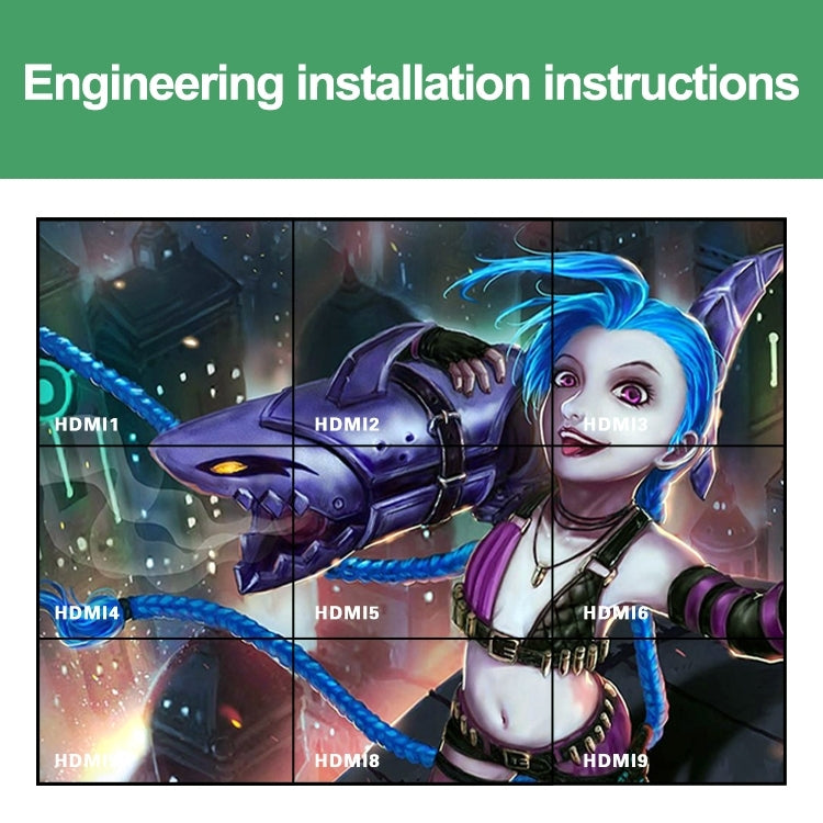 NK-BT88 4K 3x3 HDMI Video Wall Controller Multi-screen Splicing Processor with Remote Controller, Plug:US Plug by buy2fix