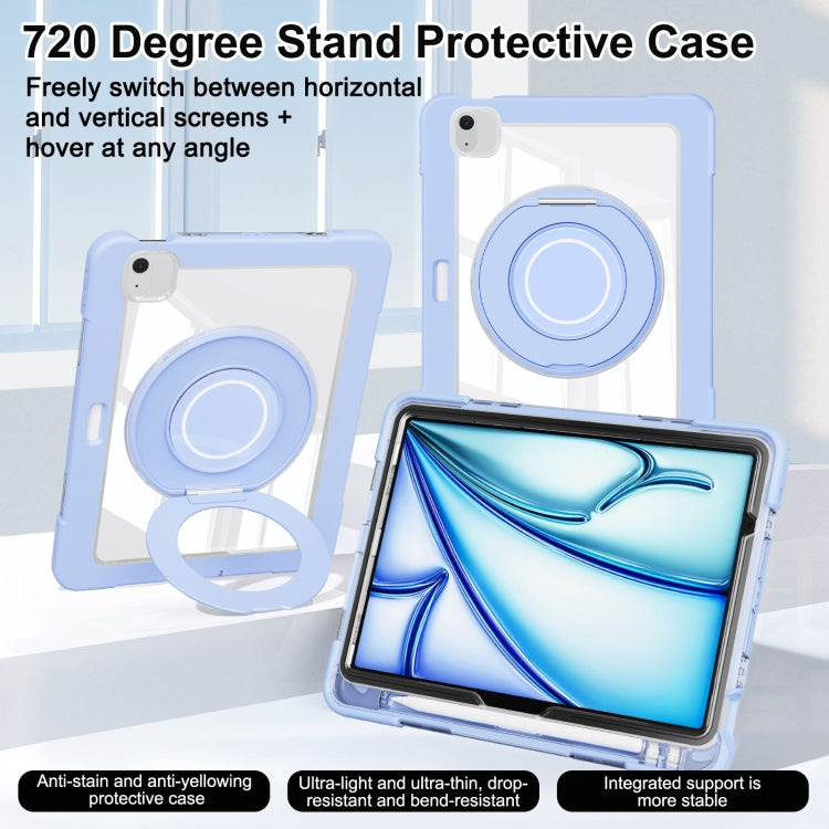 For iPad Air 11 2025 / 2024 / 10.9 2022 Crystal Armor PC Hybrid TPU Tablet Case with Pen Slot(Blue) - iPad Air 11 2025 / 2024 Cases by buy2fix | Online Shopping UK | buy2fix