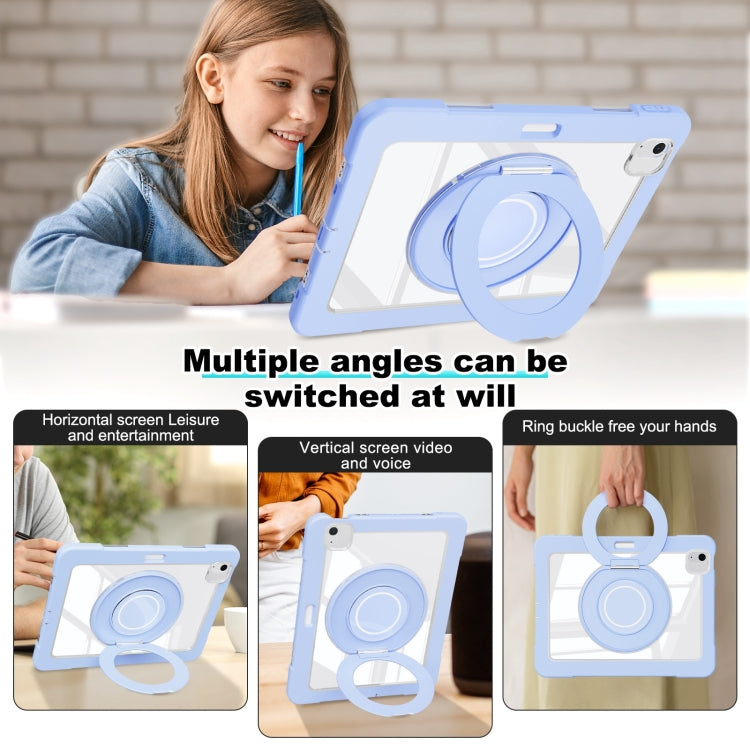 For iPad Air 11 2025 / 2024 / 10.9 2022 Crystal Armor PC Hybrid TPU Tablet Case with Pen Slot(Blue) - iPad Air 11 2025 / 2024 Cases by buy2fix | Online Shopping UK | buy2fix