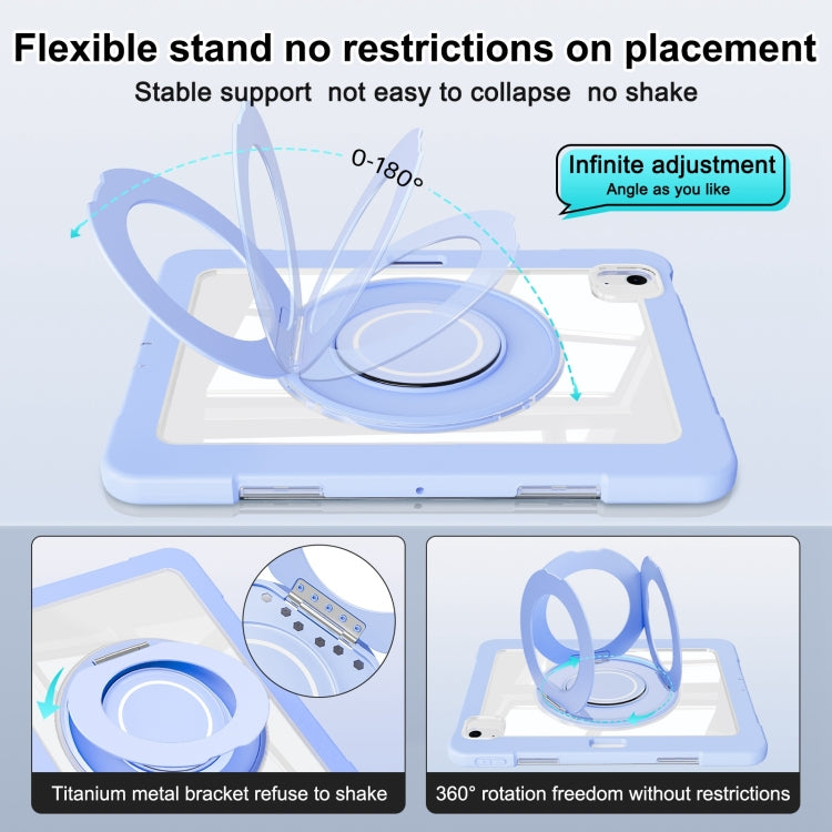 For iPad Air 11 2025 / 2024 / 10.9 2022 Crystal Armor PC Hybrid TPU Tablet Case with Pen Slot(Blue) - iPad Air 11 2025 / 2024 Cases by buy2fix | Online Shopping UK | buy2fix