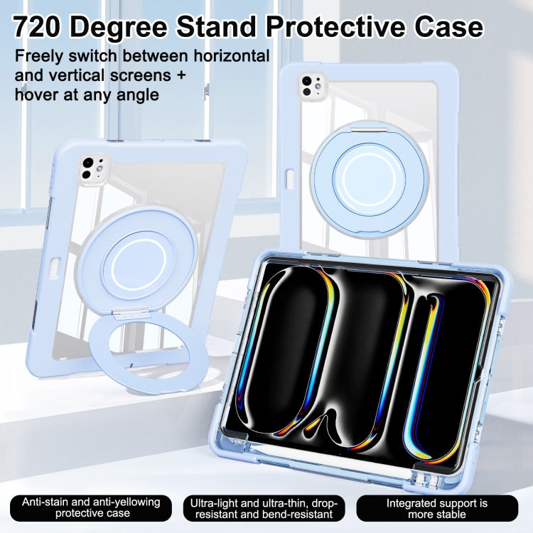 For iPad Pro 11 2024 Crystal Armor PC Hybrid TPU Tablet Case with Pen Slot(Blue) - iPad Pro 11 2024 Cases by buy2fix | Online Shopping UK | buy2fix