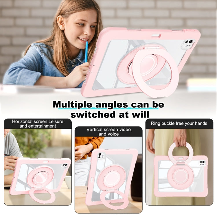 For iPad Pro 11 2024 Crystal Armor PC Hybrid TPU Tablet Case with Pen Slot(Pink) - iPad Pro 11 2024 Cases by buy2fix | Online Shopping UK | buy2fix