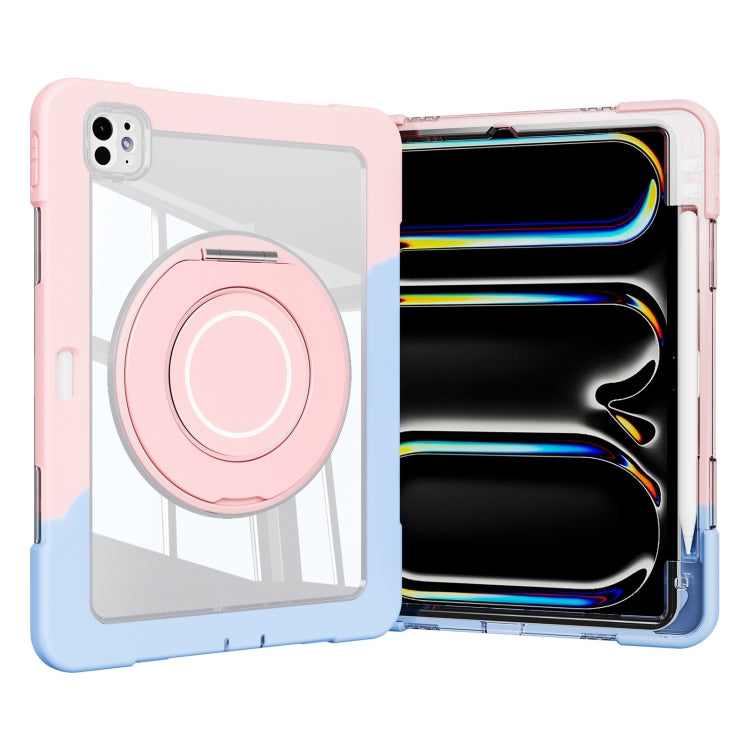 For iPad Pro 11 2024 Crystal Armor PC Hybrid TPU Tablet Case with Pen Slot(Blue Pink) - iPad Pro 11 2024 Cases by buy2fix | Online Shopping UK | buy2fix
