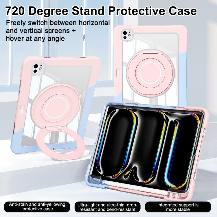 For iPad Pro 11 2024 Crystal Armor PC Hybrid TPU Tablet Case with Pen Slot(Blue Pink) - iPad Pro 11 2024 Cases by buy2fix | Online Shopping UK | buy2fix