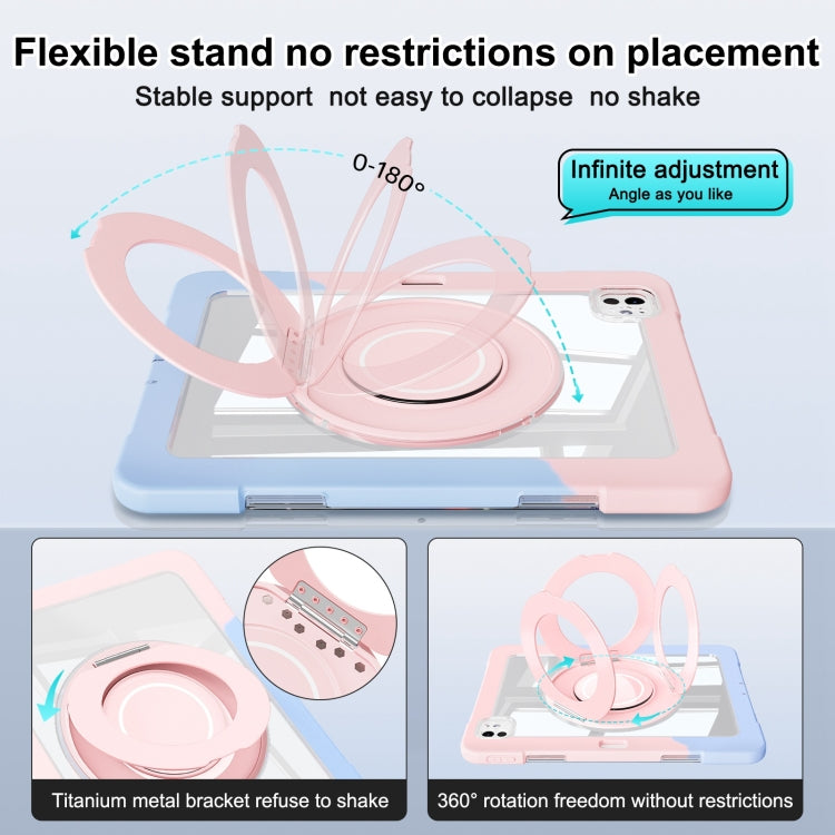 For iPad Pro 11 2024 Crystal Armor PC Hybrid TPU Tablet Case with Pen Slot(Blue Pink) - iPad Pro 11 2024 Cases by buy2fix | Online Shopping UK | buy2fix