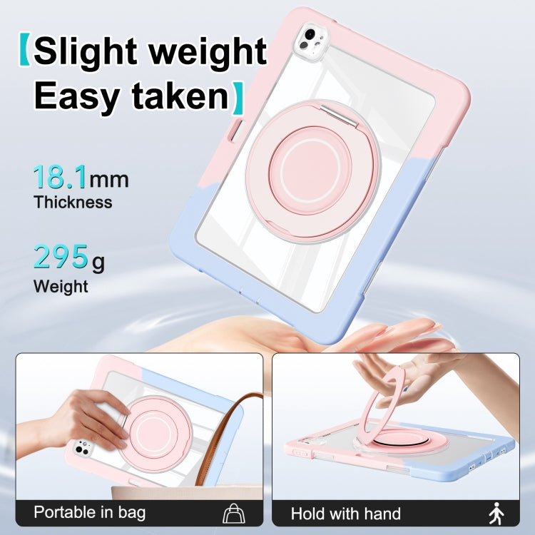 For iPad Pro 11 2024 Crystal Armor PC Hybrid TPU Tablet Case with Pen Slot(Blue Pink) - iPad Pro 11 2024 Cases by buy2fix | Online Shopping UK | buy2fix