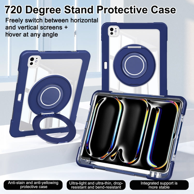 For iPad Pro 11 2024 Crystal Armor PC Hybrid TPU Tablet Case with Pen Slot(Dark Blue) - iPad Pro 11 2024 Cases by buy2fix | Online Shopping UK | buy2fix