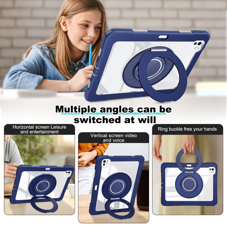 For iPad Pro 11 2024 Crystal Armor PC Hybrid TPU Tablet Case with Pen Slot(Dark Blue) - iPad Pro 11 2024 Cases by buy2fix | Online Shopping UK | buy2fix