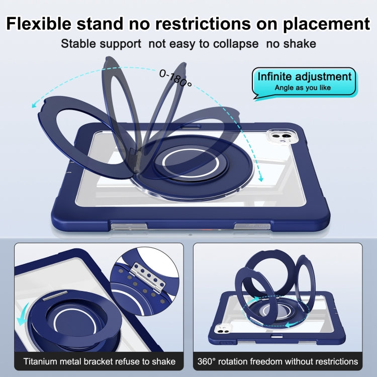For iPad Pro 11 2024 Crystal Armor PC Hybrid TPU Tablet Case with Pen Slot(Dark Blue) - iPad Pro 11 2024 Cases by buy2fix | Online Shopping UK | buy2fix
