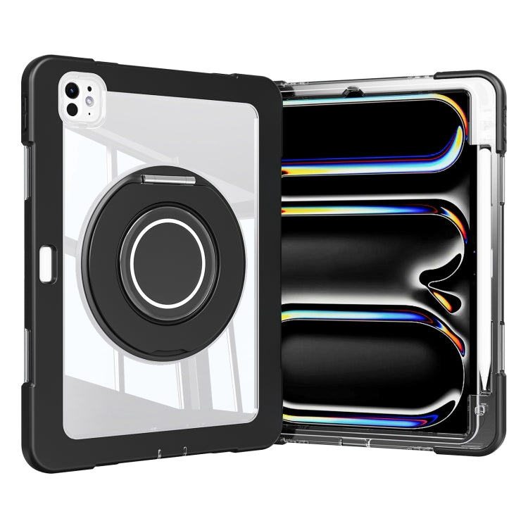 For iPad Pro 11 2024 Crystal Armor PC Hybrid TPU Tablet Case with Pen Slot(Black) - iPad Pro 11 2024 Cases by buy2fix | Online Shopping UK | buy2fix