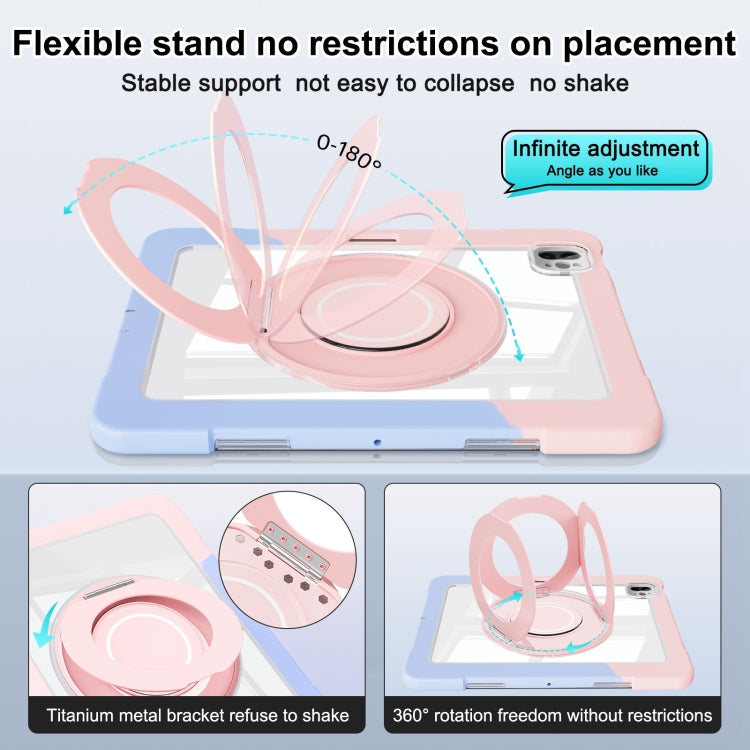 For iPad Pro 11 2022 / Air 10.9 2022 Crystal Armor PC Hybrid TPU Tablet Case with Pen Slot(Blue Pink) - iPad Pro 11 (2022/2021) Cases by buy2fix | Online Shopping UK | buy2fix