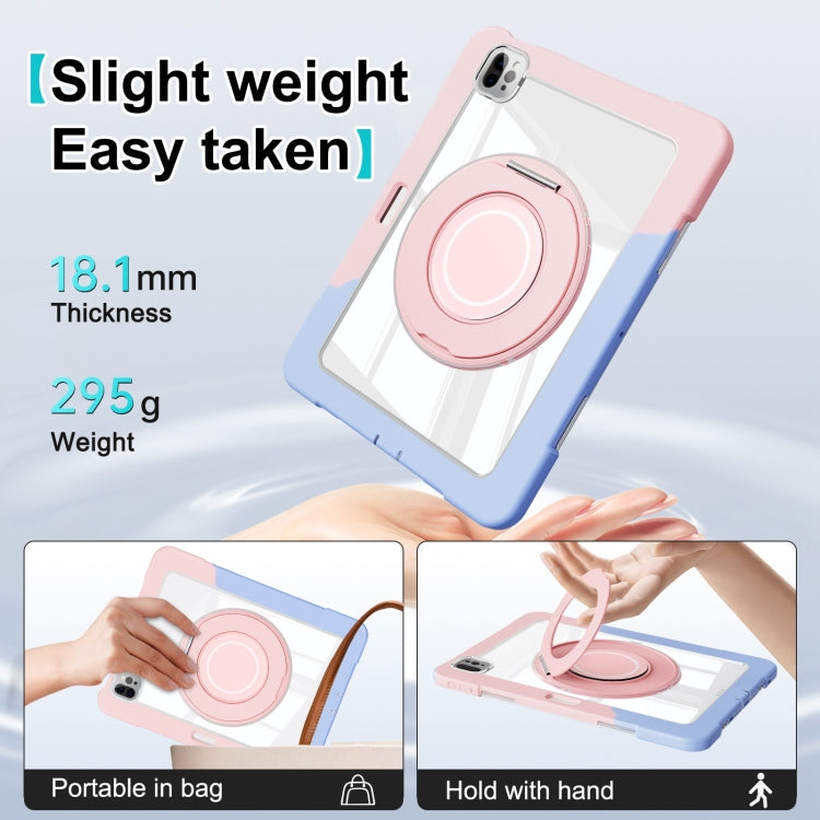 For iPad Pro 11 2022 / Air 10.9 2022 Crystal Armor PC Hybrid TPU Tablet Case with Pen Slot(Blue Pink) - iPad Pro 11 (2022/2021) Cases by buy2fix | Online Shopping UK | buy2fix