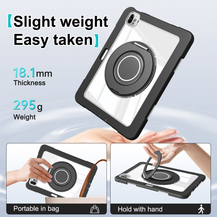 For iPad Pro 11 2022 / Air 10.9 2022 Crystal Armor PC Hybrid TPU Tablet Case with Pen Slot(Black) - iPad Pro 11 (2022/2021) Cases by buy2fix | Online Shopping UK | buy2fix