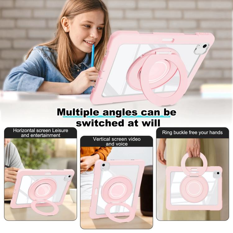 For iPad Air 13 2025 / 2024 Crystal Armor PC Hybrid TPU Tablet Case with Pen Slot(Pink) - iPad Pro 12.9 (2022/2021) Cases by buy2fix | Online Shopping UK | buy2fix