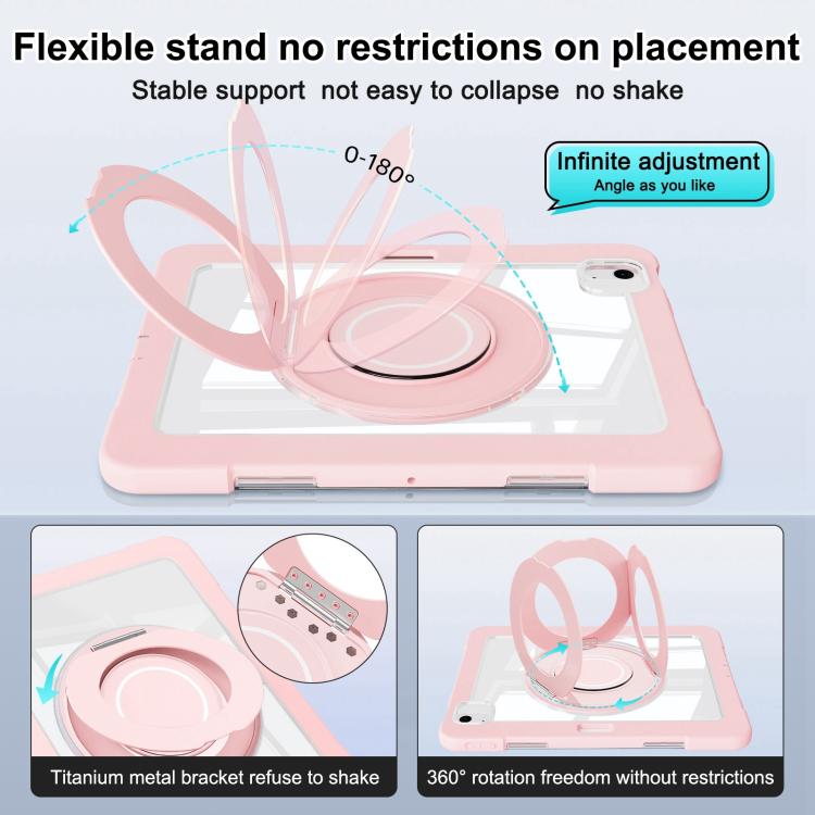 For iPad Air 13 2025 / 2024 Crystal Armor PC Hybrid TPU Tablet Case with Pen Slot(Pink) - iPad Pro 12.9 (2022/2021) Cases by buy2fix | Online Shopping UK | buy2fix