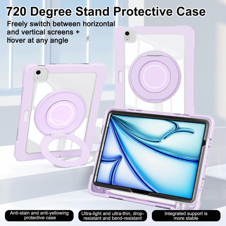 For iPad Air 13 2025 / 2024 Crystal Armor PC Hybrid TPU Tablet Case with Pen Slot(Purple) - iPad Pro 12.9 (2022/2021) Cases by buy2fix | Online Shopping UK | buy2fix