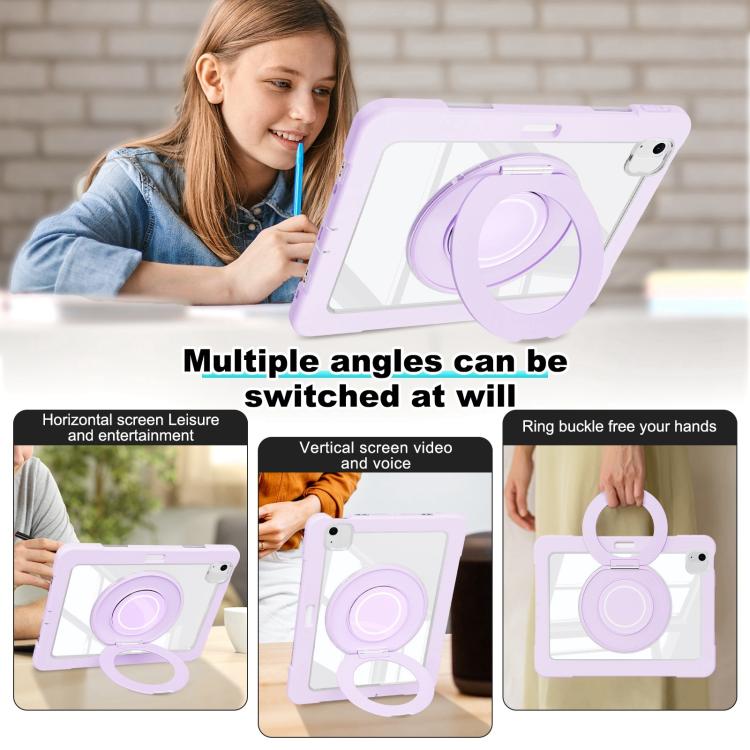For iPad Air 13 2025 / 2024 Crystal Armor PC Hybrid TPU Tablet Case with Pen Slot(Purple) - iPad Pro 12.9 (2022/2021) Cases by buy2fix | Online Shopping UK | buy2fix