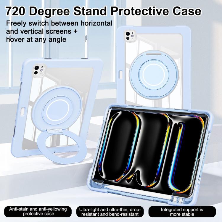 For iPad Pro 13 2024 Crystal Armor PC Hybrid TPU Tablet Case with Pen Slot(Blue) - iPad Pro 13 2024 Cases by buy2fix | Online Shopping UK | buy2fix