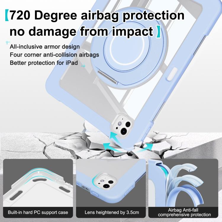 For iPad Pro 13 2024 Crystal Armor PC Hybrid TPU Tablet Case with Pen Slot(Blue) - iPad Pro 13 2024 Cases by buy2fix | Online Shopping UK | buy2fix